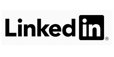 A black and white image of the linkedin logo.